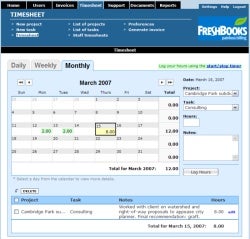 FreshBooks screen shot