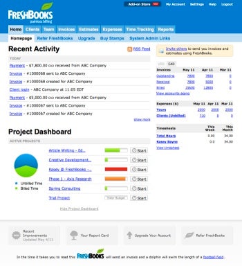 Freshbooks.com; online billing software