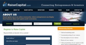 RaiseCapital.com; Web tools