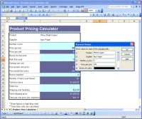 Excel scenario screen shot – Adding data