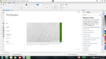 CorelDraw X7: Welcome Screen