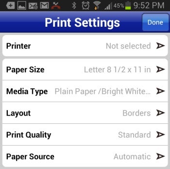 mobile printing with Epson Connect Android