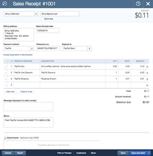 PayPal Syncs with QuickBooks Online