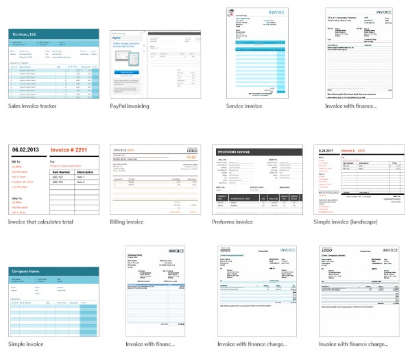 Excel templates for billing and invoicing