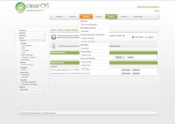The ClearOS graphical administration interface.