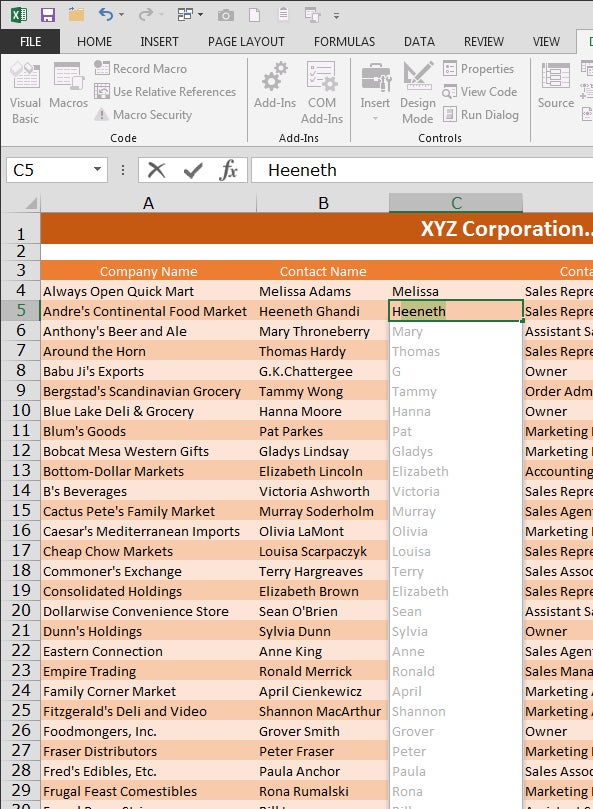 Best Excel tools: Flash Fill