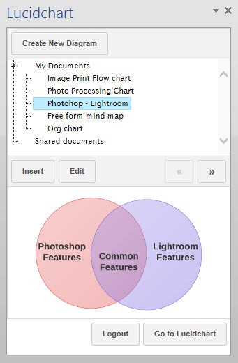 Lucidchart app for Microsoft Word