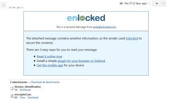 Enlocked encrypted email