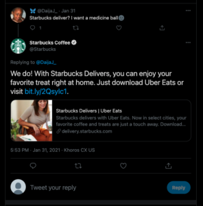 starbucks social media customer service