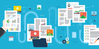 Business paperwork organization concept.