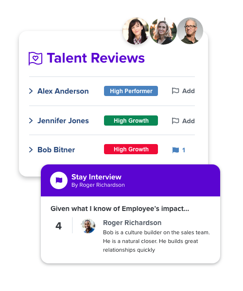 Screenshot of Quantum Workplace talent reviews feature.