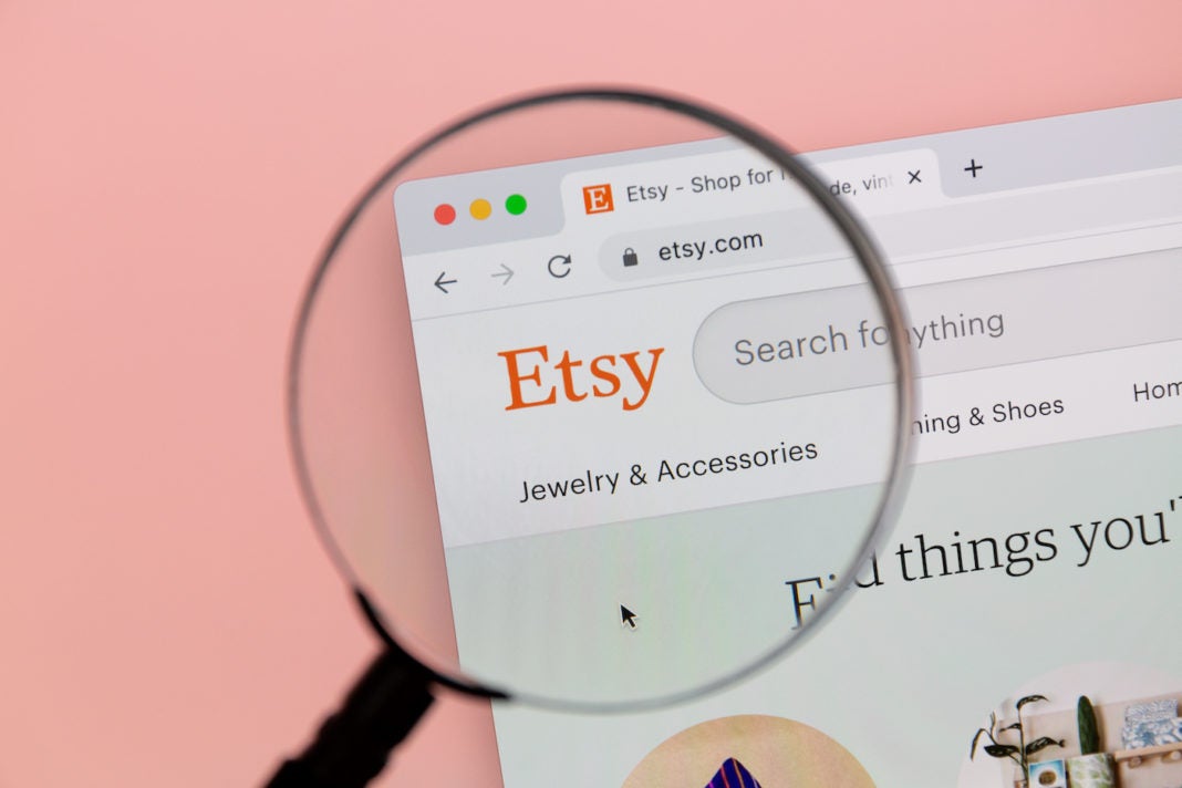 Image of Etsy website. Represents Etsy alternatives.